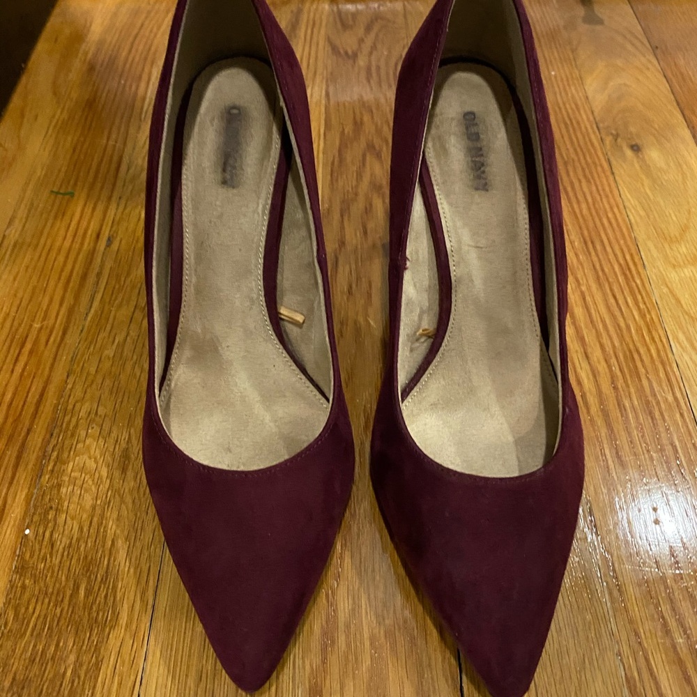 Burgundy Suede Pointy Toe Heels, perfect for fall, work & business